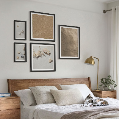 Set om 5 tavlor Stenar strand naturliga strukturer