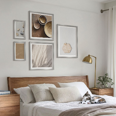 Tavelvägg med 5 tavlor Minimalistiska texturer varma