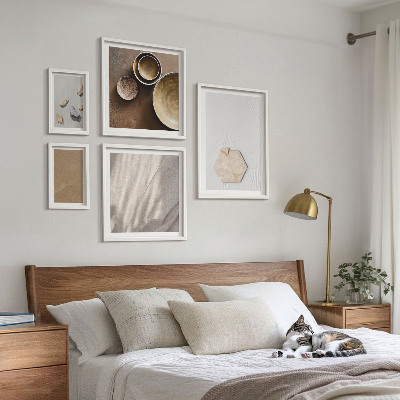 Tavelvägg med 5 tavlor Minimalistiska texturer varma
