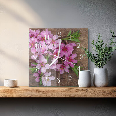 Fyrkantig klocka Blommor