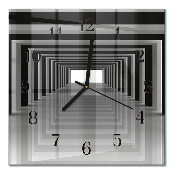 Glasklocka fyrkant 3D-tunnel