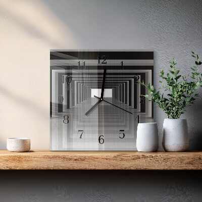 Glasklocka fyrkant 3D-tunnel