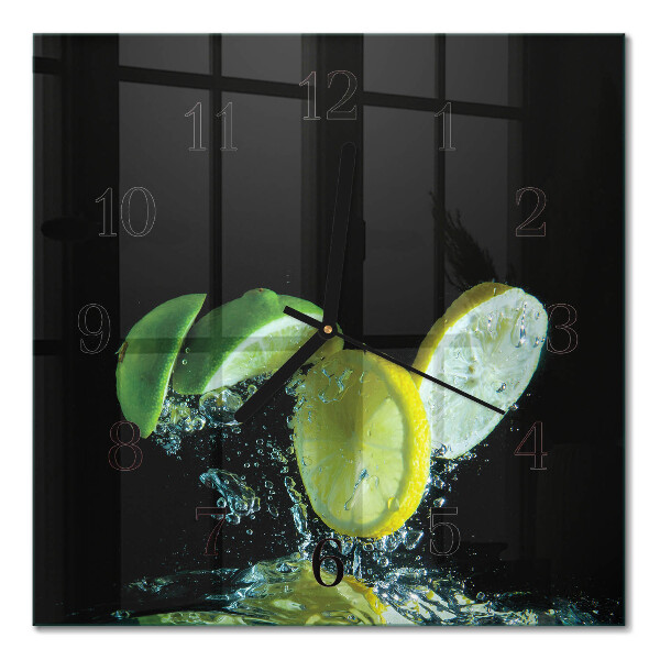 Glasklocka fyrkant Citron och lime