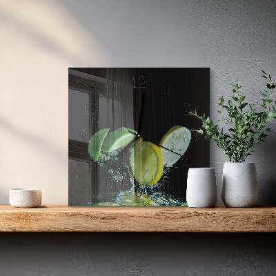 Glasklocka fyrkant Citron och lime