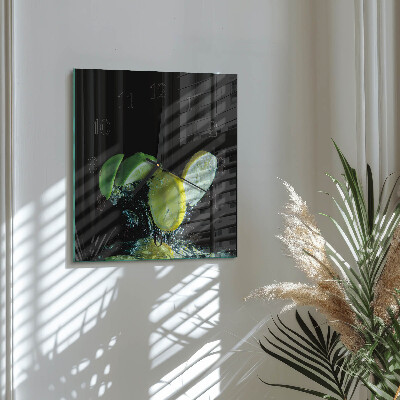 Glasklocka fyrkant Citron och lime
