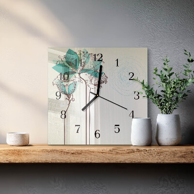 Glasklocka fyrkant Vintageblommor