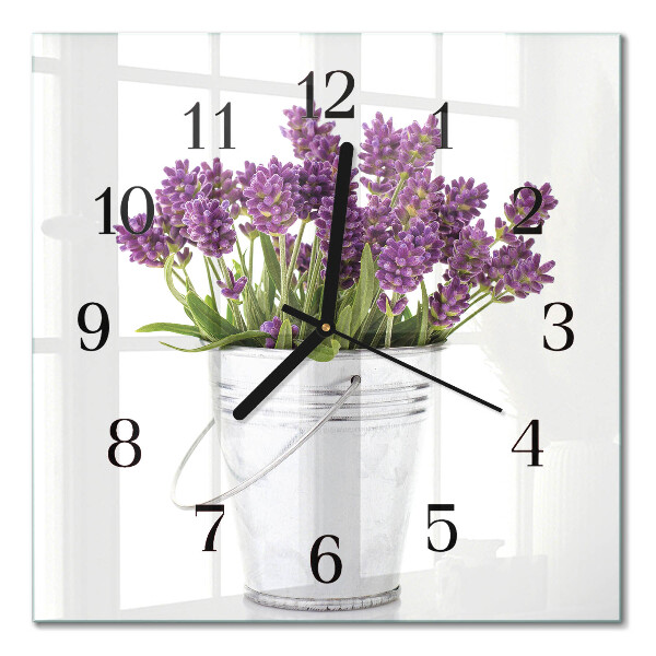 Glasklocka fyrkant Lavendel