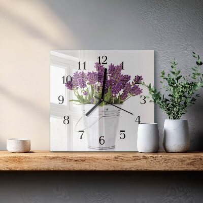 Glasklocka fyrkant Lavendel