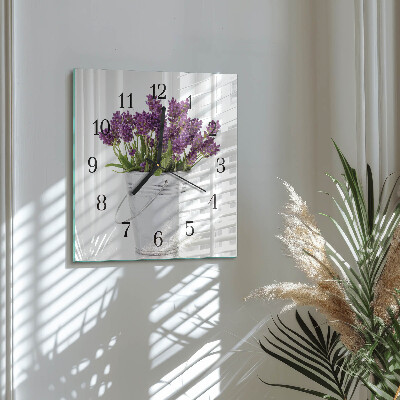 Glasklocka fyrkant Lavendel