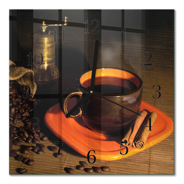 Glasklocka fyrkant Kaffe