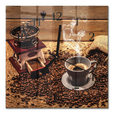 Glasklocka fyrkant Kaffebönor