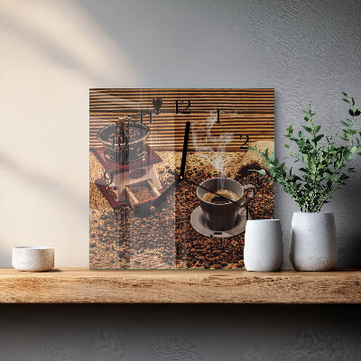 Glasklocka fyrkant Kaffebönor