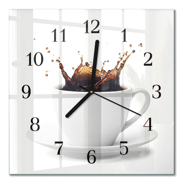 Glasklocka fyrkant Kaffe