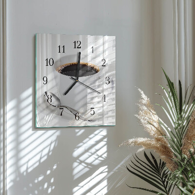 Glasklocka fyrkant Kaffe
