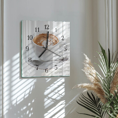 Väggklocka fyrkantig Kaffe