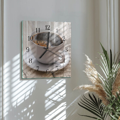 Väggklocka fyrkantig Kaffe