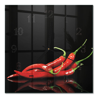 Glasklocka fyrkant Chilipeppar