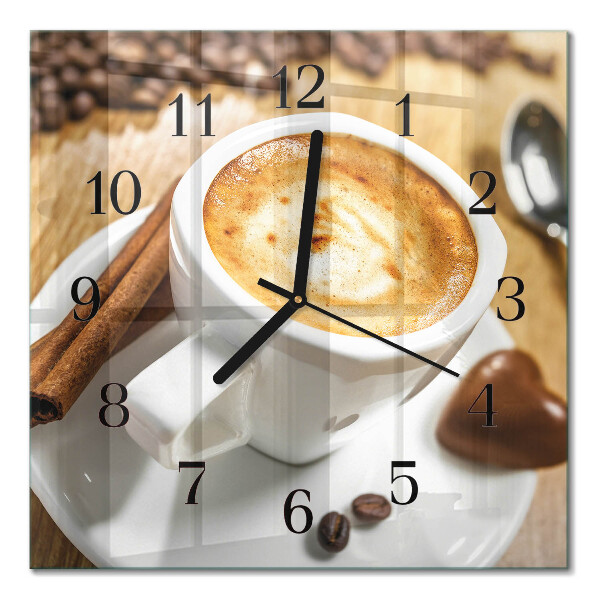 Väggklocka fyrkantig Kaffe