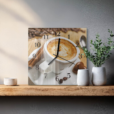 Väggklocka fyrkantig Kaffe