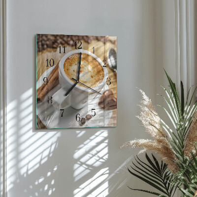 Väggklocka fyrkantig Kaffe
