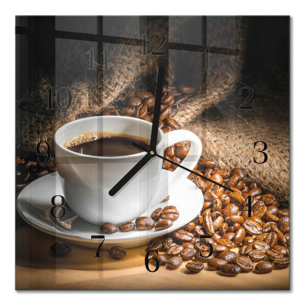 Glasklocka fyrkant Kaffe