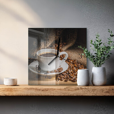 Glasklocka fyrkant Kaffe