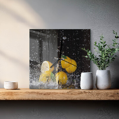 Väggklocka fyrkantig Citroner