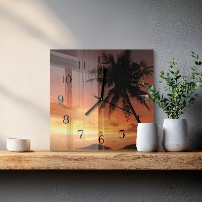 Glasklocka fyrkant Palm