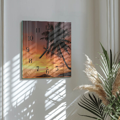 Glasklocka fyrkant Palm