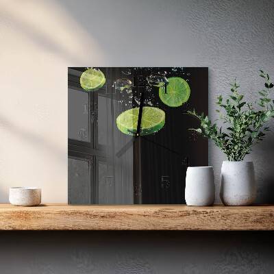 Glasklocka fyrkant Limefrukter