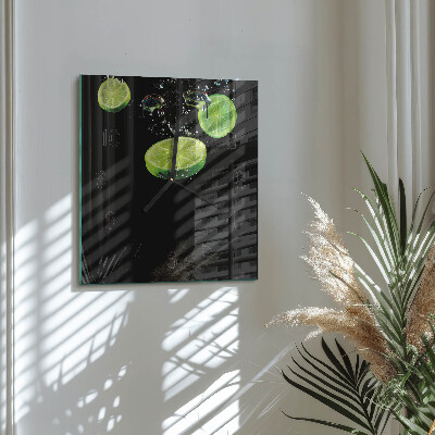 Glasklocka fyrkant Limefrukter