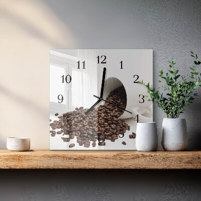 Väggklocka fyrkantig En kopp kaffe
