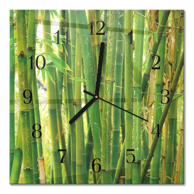 Väggklocka fyrkantig Bambu