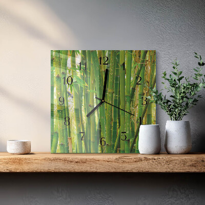 Väggklocka fyrkantig Bambu