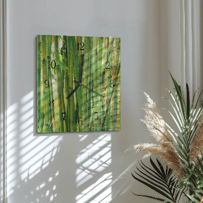 Väggklocka fyrkantig Bambu