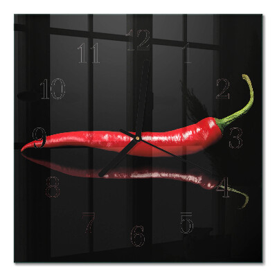 Glasklocka fyrkant Chilipeppar