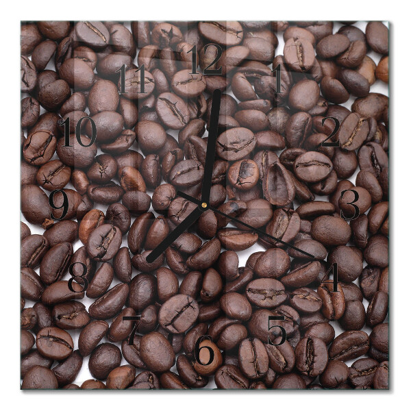 Väggklocka fyrkantig Kaffebönor