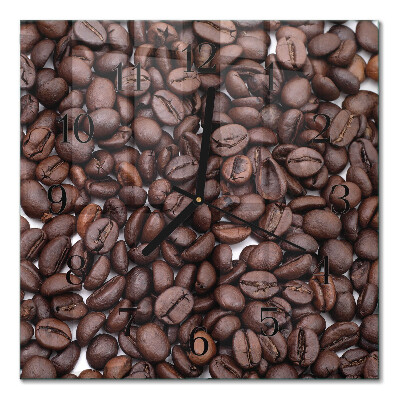 Väggklocka fyrkantig Kaffebönor