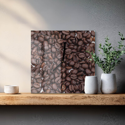 Väggklocka fyrkantig Kaffebönor