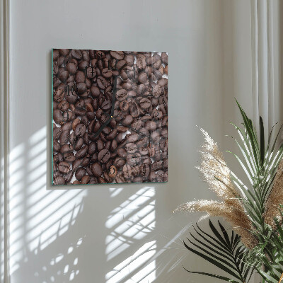 Väggklocka fyrkantig Kaffebönor