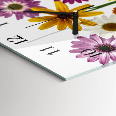 Väggklocka fyrkantig Blommor