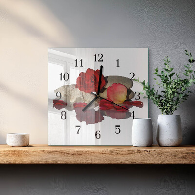 Glasklocka fyrkant Skål med rosor