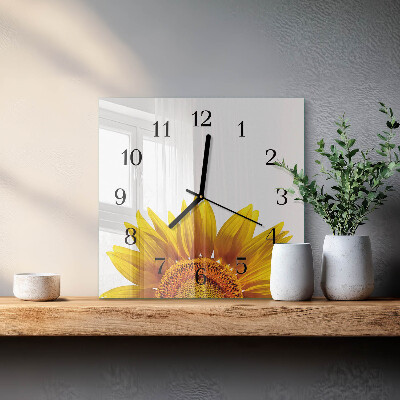 Väggklocka fyrkantig Blomma