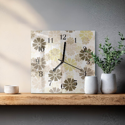 Väggklocka fyrkantig Floristisk konst