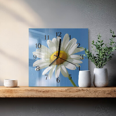 Väggklocka fyrkantig Blomma