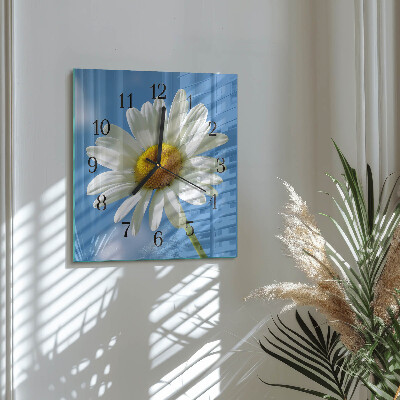Väggklocka fyrkantig Blomma