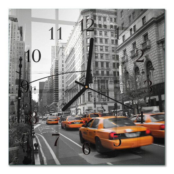 Glasklocka fyrkant New York-taxi
