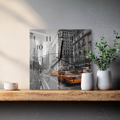 Glasklocka fyrkant New York-taxi