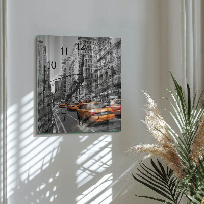 Glasklocka fyrkant New York-taxi
