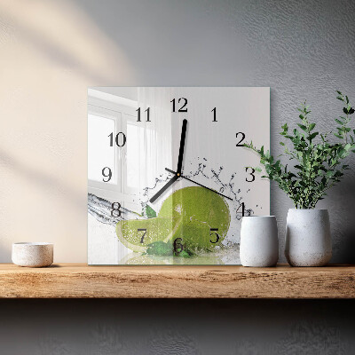 Glasklocka fyrkant Vatten med lime